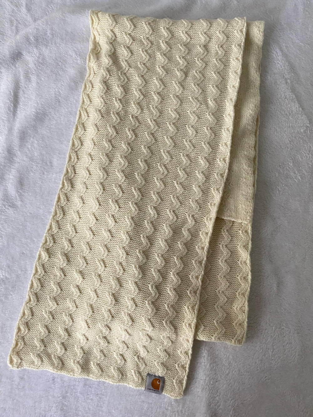 Carhartt Cream Cable Knit Scarf
